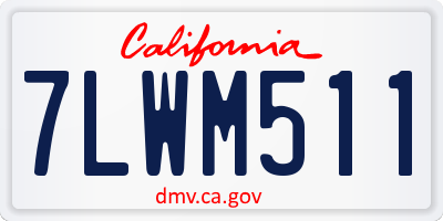 CA license plate 7LWM511