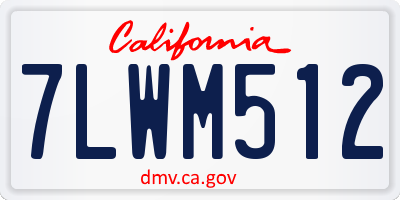 CA license plate 7LWM512