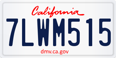 CA license plate 7LWM515