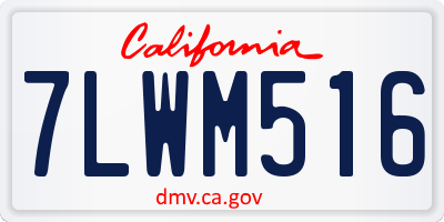 CA license plate 7LWM516