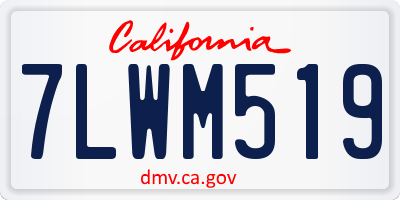 CA license plate 7LWM519
