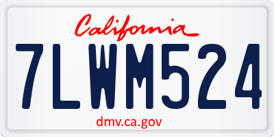 CA license plate 7LWM524