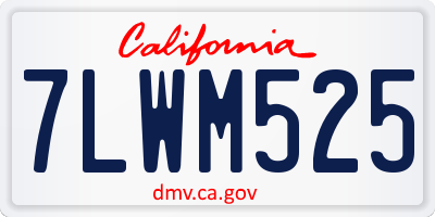 CA license plate 7LWM525