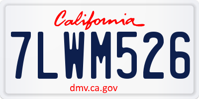 CA license plate 7LWM526