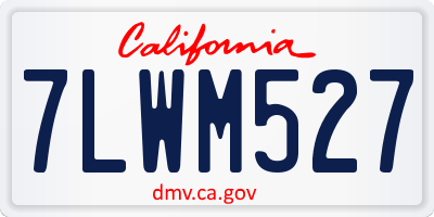 CA license plate 7LWM527