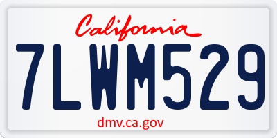 CA license plate 7LWM529