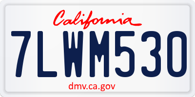 CA license plate 7LWM530