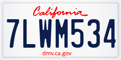 CA license plate 7LWM534