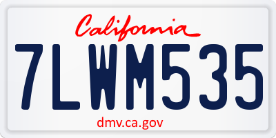 CA license plate 7LWM535