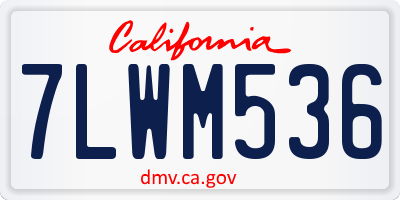 CA license plate 7LWM536