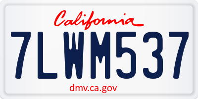 CA license plate 7LWM537