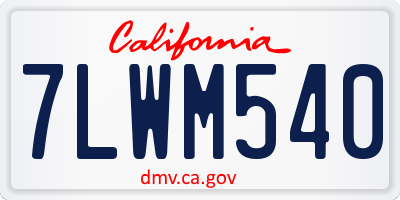 CA license plate 7LWM540