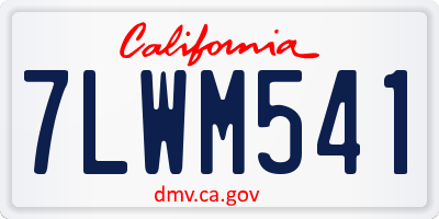 CA license plate 7LWM541