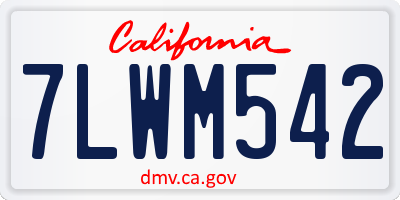 CA license plate 7LWM542