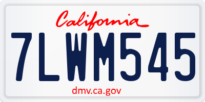 CA license plate 7LWM545