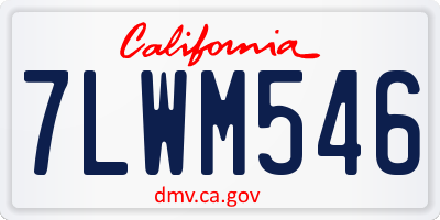 CA license plate 7LWM546