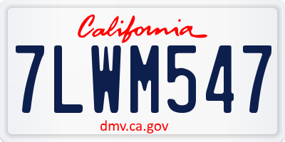 CA license plate 7LWM547