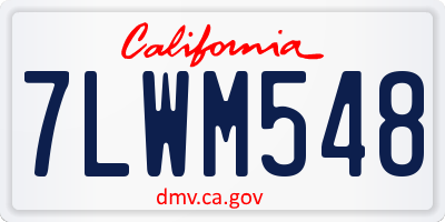 CA license plate 7LWM548
