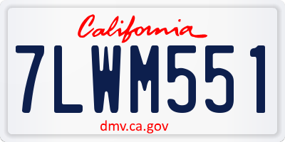 CA license plate 7LWM551