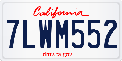 CA license plate 7LWM552