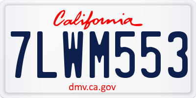 CA license plate 7LWM553