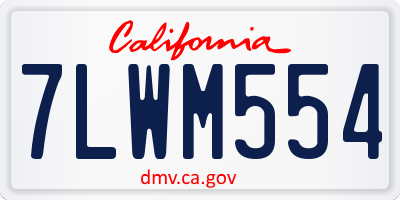 CA license plate 7LWM554