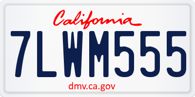 CA license plate 7LWM555