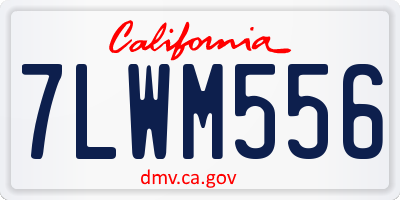 CA license plate 7LWM556