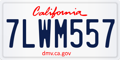 CA license plate 7LWM557