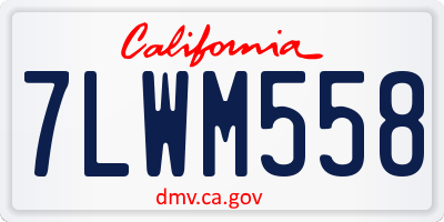 CA license plate 7LWM558