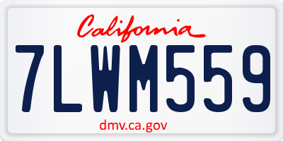 CA license plate 7LWM559