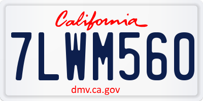 CA license plate 7LWM560