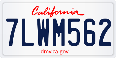 CA license plate 7LWM562