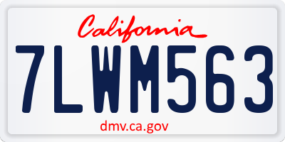 CA license plate 7LWM563