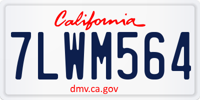 CA license plate 7LWM564