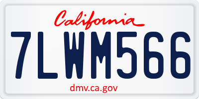 CA license plate 7LWM566