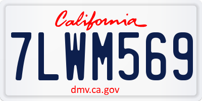 CA license plate 7LWM569