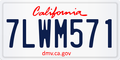 CA license plate 7LWM571