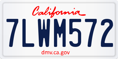 CA license plate 7LWM572