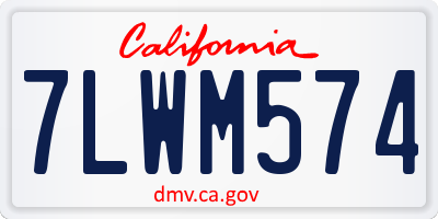 CA license plate 7LWM574