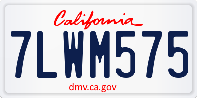 CA license plate 7LWM575
