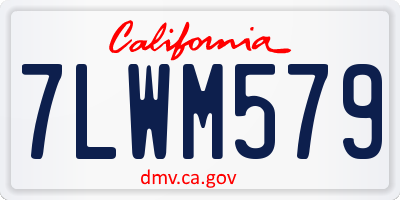 CA license plate 7LWM579