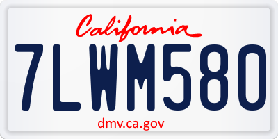 CA license plate 7LWM580