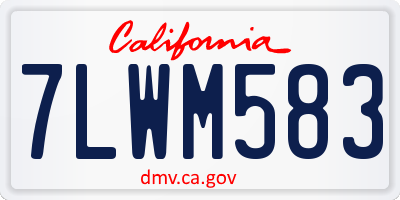 CA license plate 7LWM583