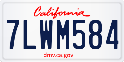 CA license plate 7LWM584