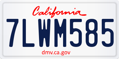 CA license plate 7LWM585