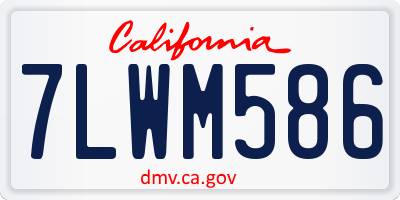 CA license plate 7LWM586