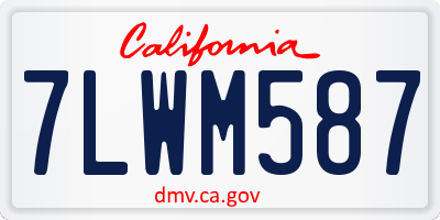 CA license plate 7LWM587
