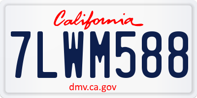 CA license plate 7LWM588