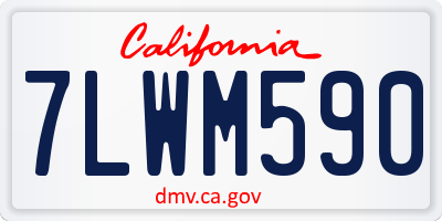 CA license plate 7LWM590